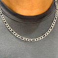 Load image into Gallery viewer, Figaro Link Chain in 14K White Gold – 5mm, Unisex, Durable Strong Clasp