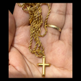 Load image into Gallery viewer, Rope Chain in 24K Yellow Gold with Small Cross - 18",20" - Unisex