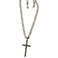 Load image into Gallery viewer, Figaro and Cross in 14K White Gold 5mm Figaro Chain, Length options: 18" & 20" Unisex
