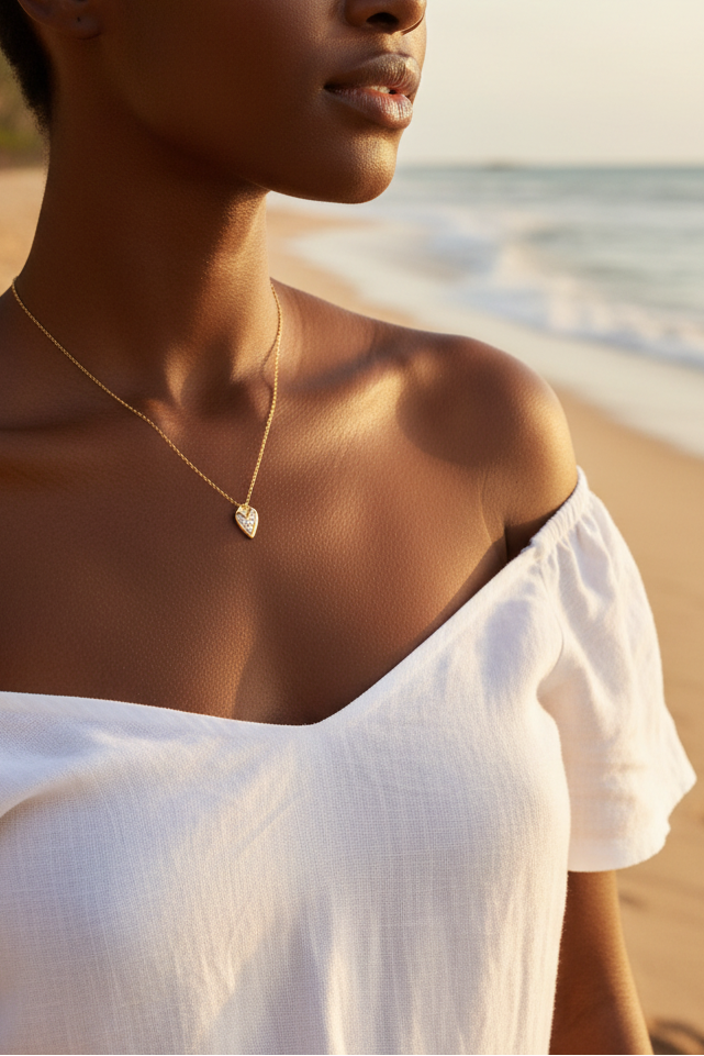Gift a Small Heart Necklace — In 14k, 18″ Chain, Timeless Romance