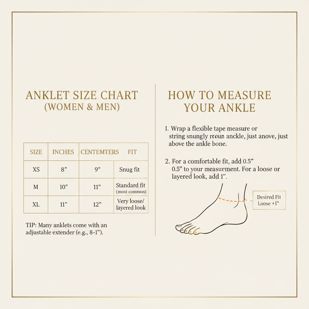 Rope Anklet Bracelet in Real 24K Gold (8–10”)
