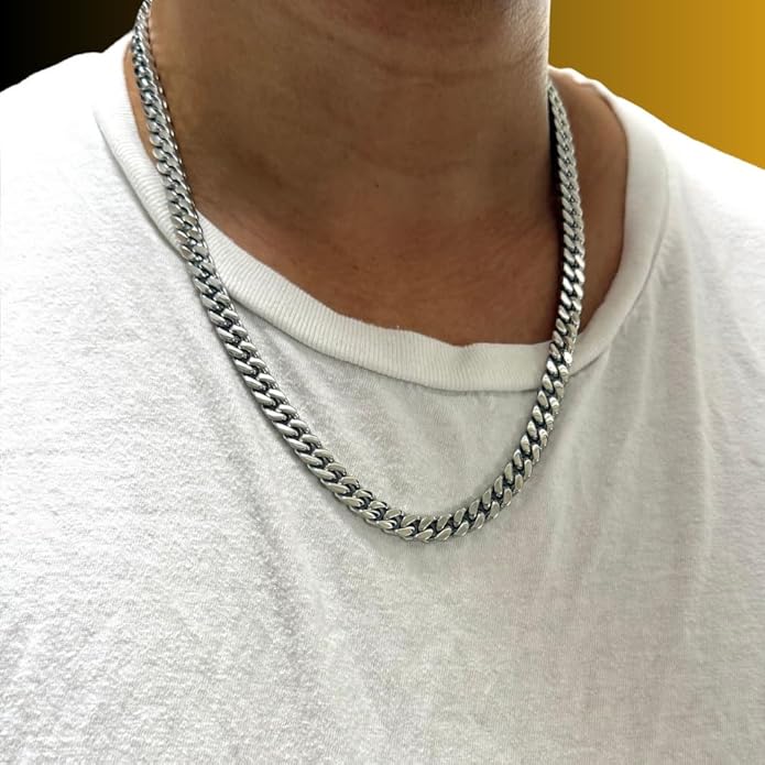 Miami Cuban Link Chain 14K White Gold Filled – 7mm, 22