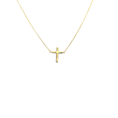 Load image into Gallery viewer, Dainty Cross Pendant Necklace in 14K Yellow Gold, Ideal Gift for Her - 18"
