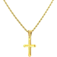 Load image into Gallery viewer, Rope Chain in 24K Yellow Gold with Small Cross - 18",20" - Unisex
