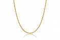 Load image into Gallery viewer, Rope Chain in 24K Yellow Gold- 2mm 18",22",24" - Unisex
