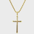 Load and play video in Gallery viewer, Miami Diamond-Cut Rope Chain with Cross Pendant in 24K Yellow Gold, 3mm 18",20",22" -  Unisex
